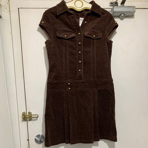 NEW VINTAGE POET CORDUROY SHORT SLEEVE DRESSES SIZE 11/M - Picture 2 of 9